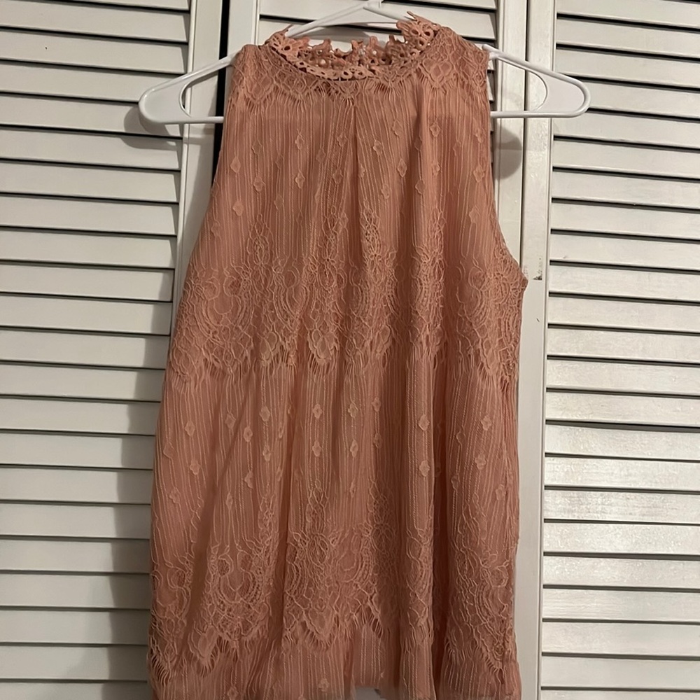 A. Byer Lace Pink Blouse Women’s Size Small